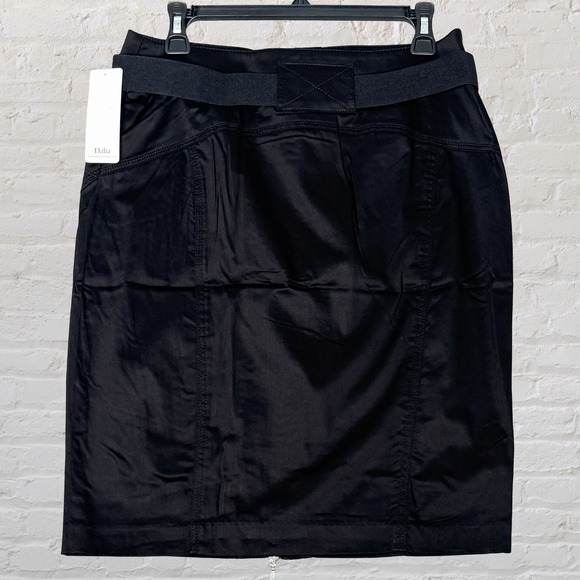 Dalia Collection Black Front Zip Pencil Skirt Size 8 Pockets Stretch Mod NWT - Picture 9 of 13